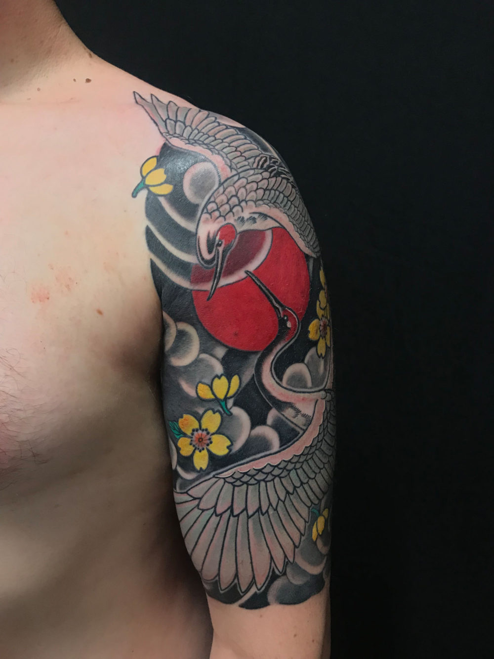 Crane Sleeve #2 Tattoo