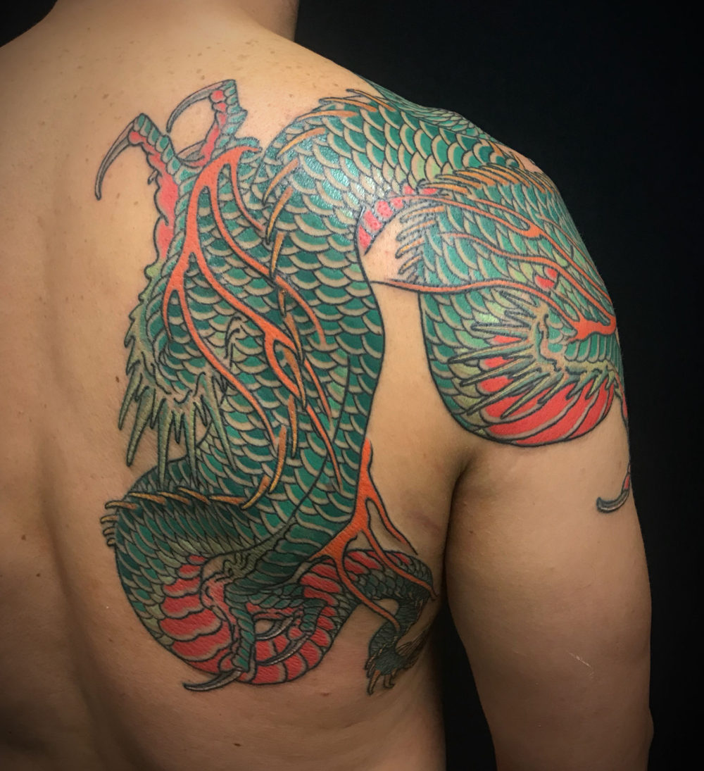 Dragon Shoulder Rear Tattoo