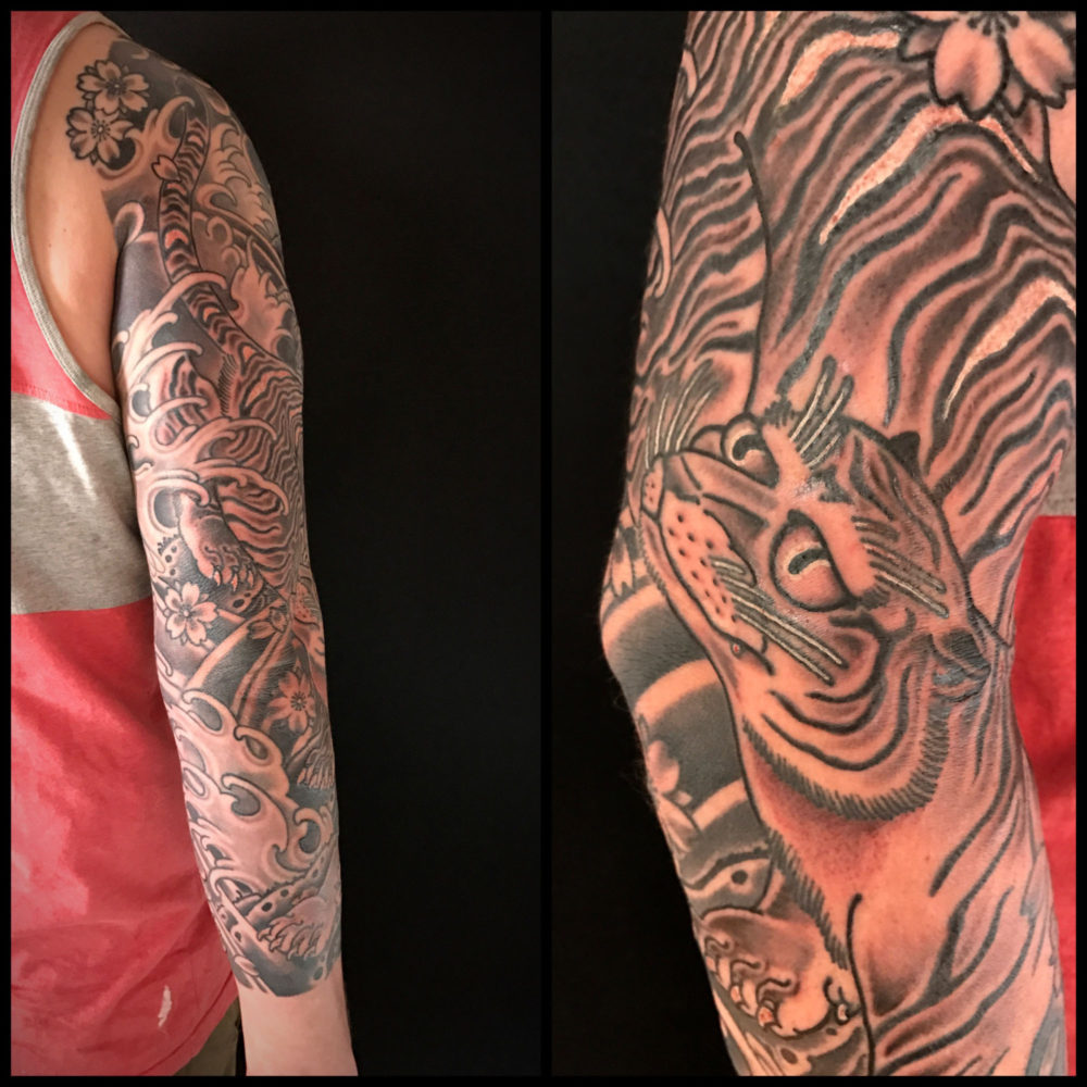 Tiger Sleeve Close Tattoo